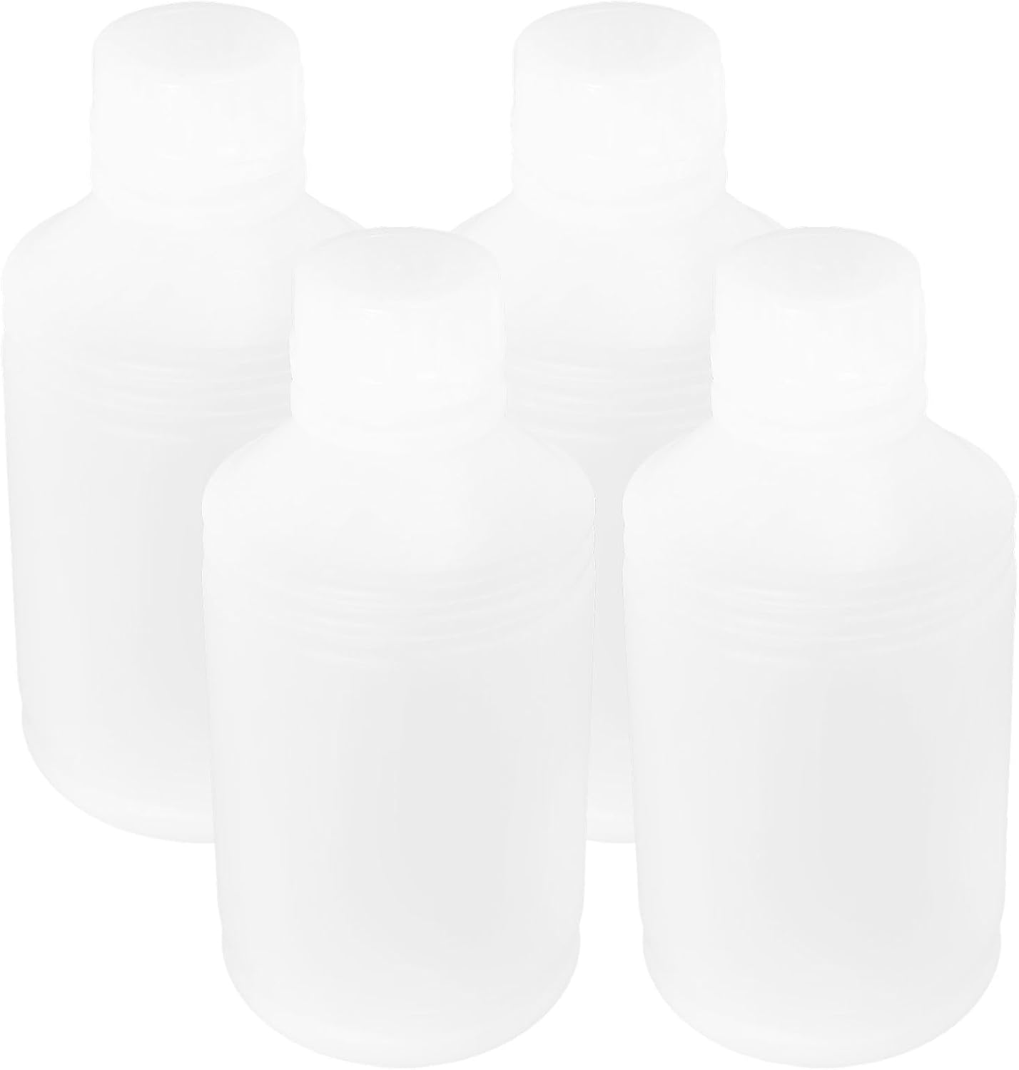 YARNOW 4pcs 500ml round Plastic Bottles with Tight Seal, Multi-use Liquid Storage Containers for Sample Storage, Sturdy and Leak-proof Plastic Bottles for Lab or Travel