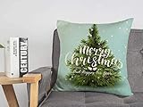 Starolal Throw Pillow Cover for Couch Sofa Bed Calligraphy Christmas Modern Lettering Happy Tree...