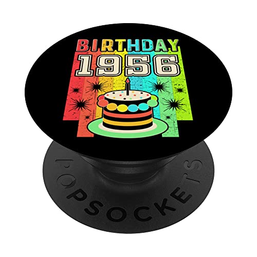 Born In 1956 Pop Socket para teléfono retro divertido cumpleaños 1956 PopSockets PopGrip Intercambiable