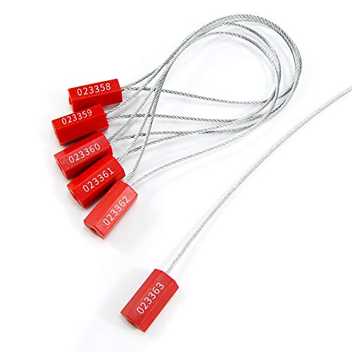 1000 Red Steel Cable Seals Metal Security Seals Tamper Resistant Seals Numbered Security Tags Safety Shipping Tags - Ties Self-Locking Padlocks for Containers Truck Trailer Tractor Cargo ISO 17712 by LeadSeals - Image 8