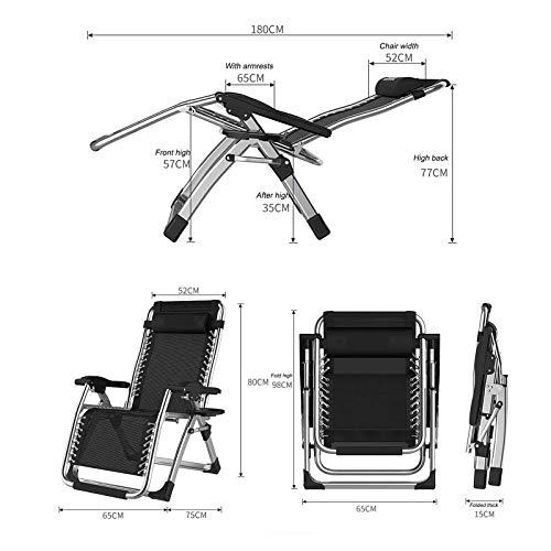 Silla de playa gravedad cero robusta contra dolor de espalda exterior 7