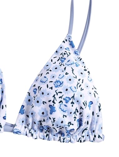 Image of ZAFUL Women's Triangle Bikini Floral String Bikini Set Two Piece Swimsuit Bathing Suits