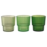 Capacité : 300 ml. Empilable Lot de 12 verres à eau 300 ml vert en plastique PS Shades of Green, Unique