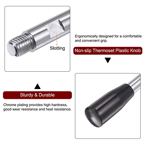 Image of HARFINGTON Clamping Handles M10 Thread 125mm (5 inch) Length Chrome Plated Revolving Crank Handle Grip Handwheel Screw Stem for Lathe Machine