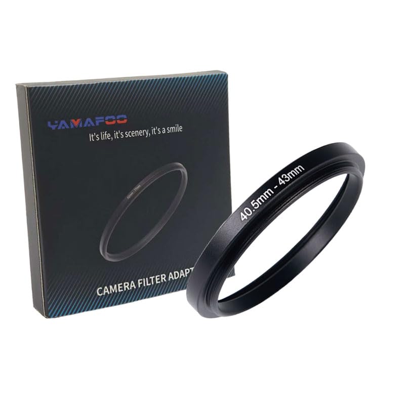 YAMAFOO 40.5mm to 43mm Step-Up Ring/Step Down Rings Filter Adapter for All Brands UV ND CPL Metal Ring Step-Up Rings Adapter Filter,Black (40.5-43)