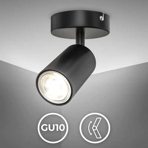 B.K.Licht I Spot plafond I pivotant I orientable I GU10 I noir-mat I livré sans ampoule – vue 6