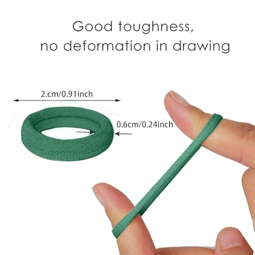 Image of Diversa Cotton Mini Rubber Bands Elastic Hair Ties, Small Baby Hair Bobbles Ponytail Holder for Kids Girls & Women, 2.5 cm in Diameter, Pack of 100 (Green)