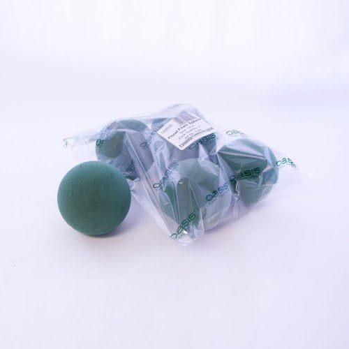 5 x Oasis Ideal 12cm Round Sphere Ball Wet Foam for Florist Floral Craft Flowers Floristry Weddings Topiary Designs & Displays
