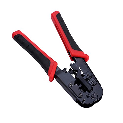 C Rehensive Kit de Herramientas de Engarzado de Red con Conectores RJ45, RJ12, RJ11 8P/6P/4P para Instalación de Equipos de Red y Telecomunicaciones