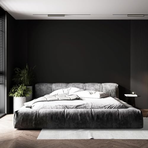 Image of WALLMATE? Black Vinyl Wallpaper Self Adhesive and Removable Peel and Stick Vinyl Contact Paper Easy to Apply Wall Coverings Shelf Home Decorative (18x72 inch, Black Matte)