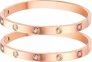 .اساورالحب بصفوص زركون. من الستانلس ستيل مصنوعة من الزركون المكعب محشو بالذهب والفضة للفتيات المراهقات وعيد الام وعيد الحب والزفاف وعيد الميلاد من فيروز جوليري .