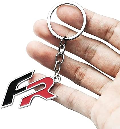 Chrome 'FR' Keyring Key Chain. Tarraco Mii Arona Ateca Ibiza Toledo Leon Alhambra Arosa Marbella Inca Altea Exeo