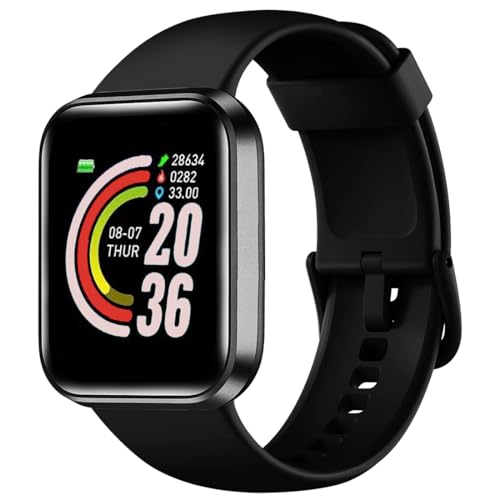 Image of Smart Watch for Kids, Women, Girls, Boys, Men ID116 Smart Fitness Band Tracker with Heart Rate Monitor, Digital Touch Screen Water Resistant - Black