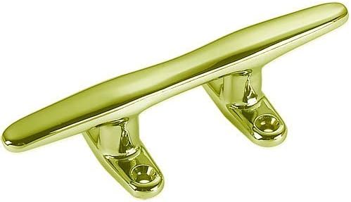 Solid Brass Nautical Cleat by Shiplights (for Hooks, Handle, Draw Pulls, etc) (5", Unlacquered Polished Brass)