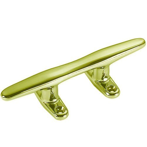 Solid Brass Nautical Cleat by Shiplights (for Hooks, Handle, Draw Pulls, etc) (10", Unlacquered Polished Brass)