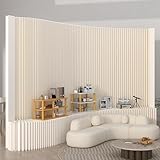 Paravent Raumteiler mit Regal Trennwand Raumtrenner Mobiler Sichtschutz für Hotels, Rezeption, Wohnzimmer, Arztpraxis, Salon, Kosmetikstudio(Weiß)