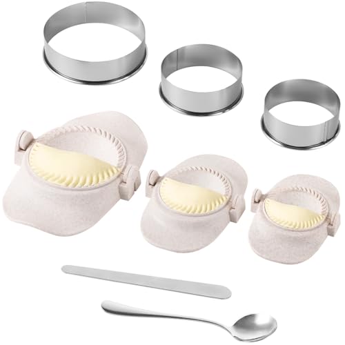 Packool 3 tamaños de moldes de paja de trigo con cortador de masa de acero, juego de prensa de empanada para pastelitos, calzones, empanada