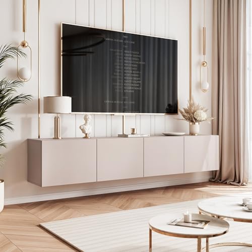 IDOHOME 200 cm TV Lowboard Kaschmir 200cm mit 4 Praktischen Großen...