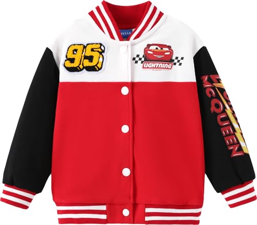 Disney Marvel Spider Man Bomber Jacket Toy Story Cars Mcqueen Varsity Cardigan Lightweight Coat Snap Button Sweatshirts 2-13Y