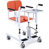 Hydraulischer Patientenlift mit verstellbarer Höhe und 180° geteiltem Sitz für ältere Menschen zu Hause Pflege und Nachttischmobilität