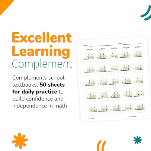 Channie's One Page A Day Double Digit Math Problem Workbook for 1st - 3rd Grade Simply Tear Off On Page a Day for Math Repetition Exercise | Summer School, Summer Bridge