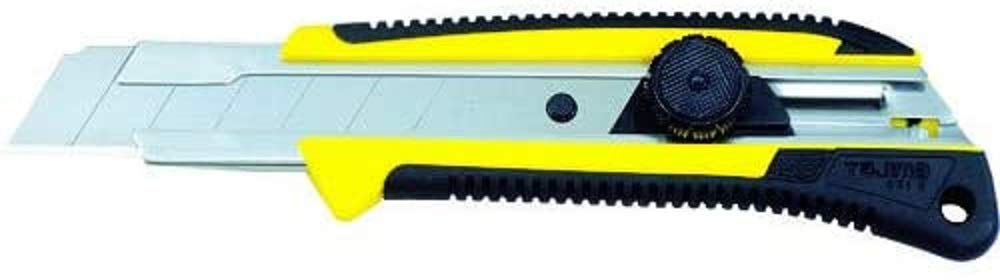TajimaLC661B Cutter Knife with Dial Blade Lock, Yellow, 25 mm