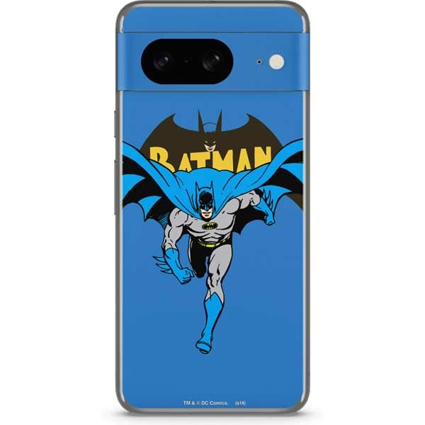 Skinit Decal Phone Skin Compatible with Google Pixel 8 - Officially Licensed DC Comics Batman Vintage Action Pose Design
