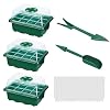 BluVast Plantenkweekset, 3 stuks, kweekschalen, kweekbakken, kweekkas, kweekkast, kweekkas voor kiemen van zaden, zaailingen, planten kweken (groen)