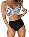 ORANDESIGNE Costume da Bagno Donna Vita Alta Bikini Donna Mare Push Up Attraversare Bendare Bikini Due Pezzi Swimwear Abiti da Spiaggia b 09 L