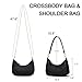 KKXIU Woven Shoulder Bag for Women Cute Hobo and Tote Handbags Retro Clutch Underarm Purse with 2 Removable Straps (B-Black)