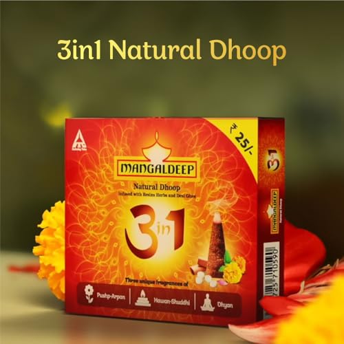 Image of Mangaldeep Dhoop 3 in 1 - Made with Desi Ghee, Resins & Herbs - Easy to Mold Wet Dhoop (140gms)