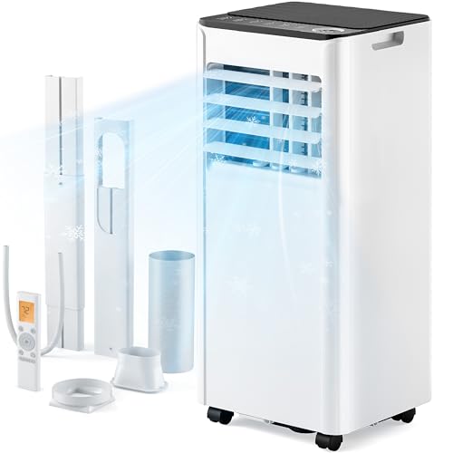 EUHOMY 10,000 BTU Portable Air Conditioners, 4-in-1 Portable AC Unit Cools Up to 450 Sq.Ft, Portable Air Conditioner with Cool, Fan, Dry, Sleep Modes with Remote Control, 50 dB, 24H Timer, for Bedroom