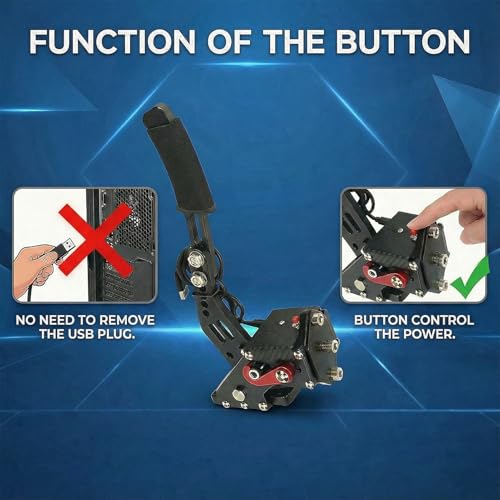Image of USB 64 bit Handbrake for PS5 64 bit USB Handbrake Racing Game Analog Racing Game Handbrake and Play 2 in 1 PC Analog Racing Game Handbrake for G27 G25 G29 T500 T300 Windows(Black) [video game]