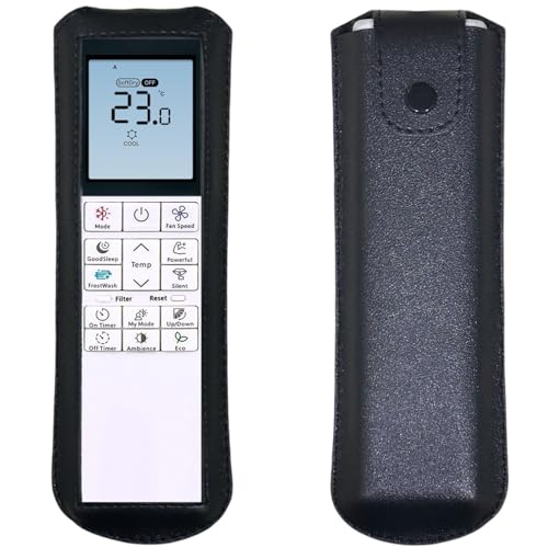 Image of Zaoma Protective Case PU Leather Cover Holder Compatible for AC Remote Model No:. 272 Compatible for Hitachi Air conditioner and suitable for Split and window AC Remote Control Protective Case (Black)