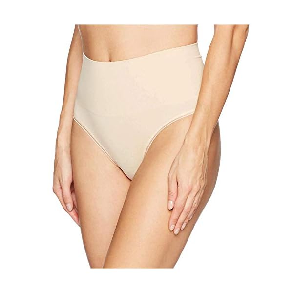 Yummie womens Ultralight Seamless Shapewear Thong Panties, Frappe, Small-Medium US