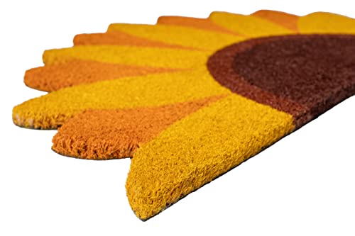 Fisura, “Sunflower” Coir Door Mat, Dirt Trapper Doormat with Non-Slip PVC Backing - Image 4