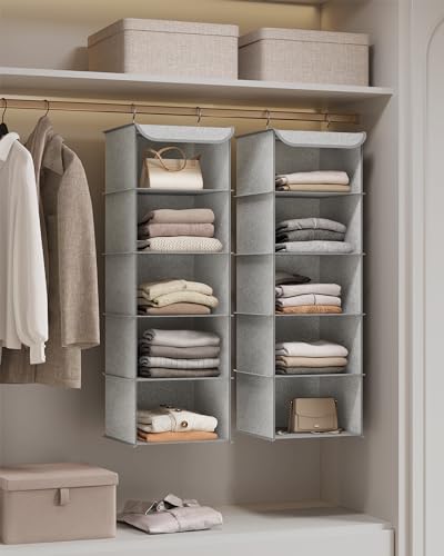 SONGMICS Hängeorganizer 2er Set, 5 Fächer, Faltbar – Ansicht 2