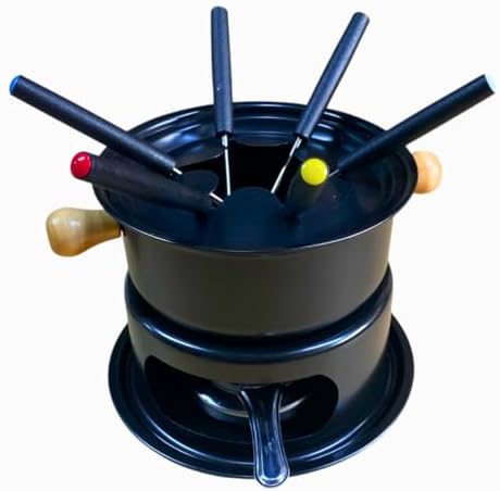Aparelho de Fondue Carne Queijo Chocolate Preto para 6 Pessoas, c...
