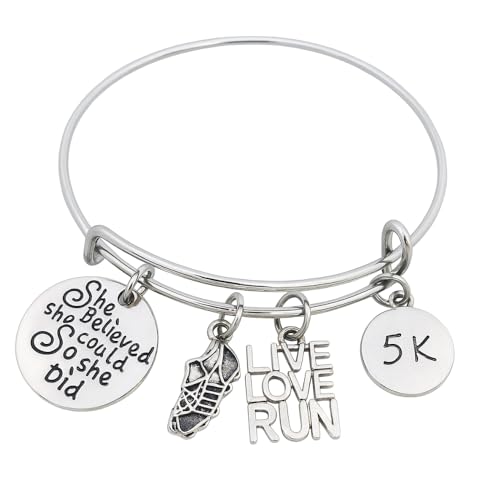 Image of Infinity Collection Running Gifts- Runner Bracelet, Running Jewelry, Adjustable Running Charm Bracelet- Perfect Cross Country, Track, Marathon Gifts