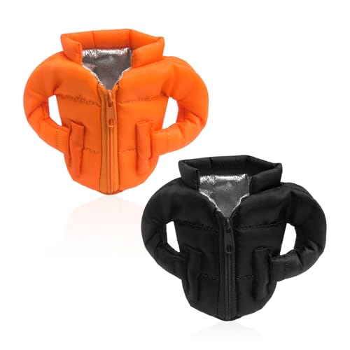Paquete De 2 Portavasos Estilo Chaqueta De Plumón, Portabebidas Creativos, Portabebidas Divertidos, Enfriador De Latas De Cerveza, Accesorios Para Bebidas