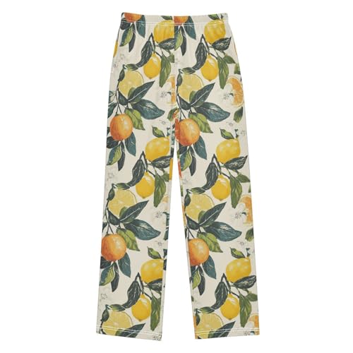 Pajama Bottoms, Pajamas Long Pant Citrus Fruits Oranges Lemons Lounge Wear Casual Sleep Pants Soft Pjs Sleepwear