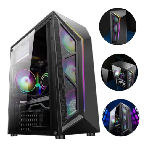 Gabinete de Computadora Gaming Artibetter RGB con Panel Lateral, Diseño Mid Tower, Interfaz USB y Iluminación LED Colorida RGB miniatura 2