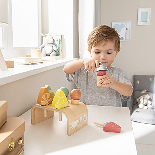 Howa Eisdiele Eisstand aus Holz Zubehör für Kaufladen 12 TLG. 4889 – Bild 5