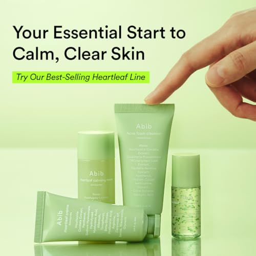 Abib Heartleaf Calming Trial Kit (Heartleaf foam 1.01 fl oz, Calming toner 1.01 fl oz, TECA capsule serum 0.50 , cream 0.67 fl oz)
