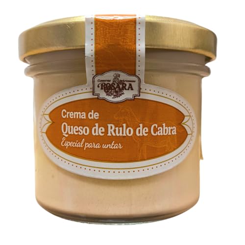 Queso Crema de Rulo de Cabra - Bote de Cristal 125 Gr, Queso de Untar Intenso, Queso Gourmet en Tarro de Cristal - Rosara
