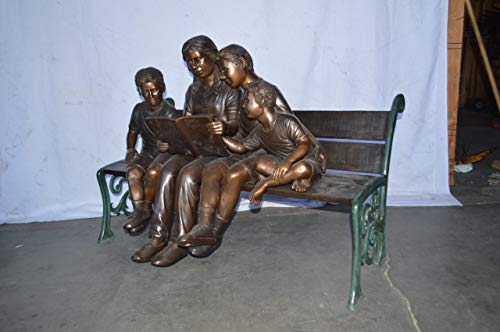 Estatua de Bronce Madre e Hijos para Jardín 53x33x39 pulg miniatura 6