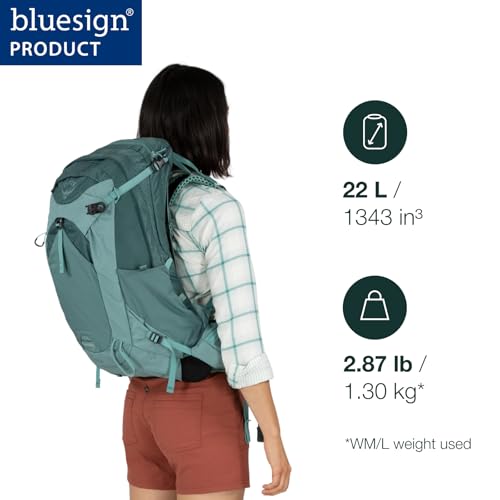 Osprey Mira 22L Women's Hiking Backpack with Hydraulics Reservoir, Anchor Blue - Additional View