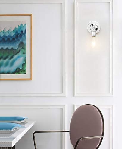 Image of Phansthy Wall Lamps Single Wall Sconce Light Industrial Wall Sconce Lighting Wall Mount Light Wall Decorative Lighting for Kitchen Living Room Hallway Bathroom Vanity (Chrome)