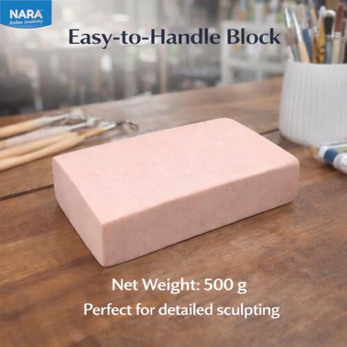 Image of NARA Hard & Strong Air Dry Clay 500g, Skin, Fast Drying Clay for Modelling, Coating, Sculpting & Craft Projects, No Oven or Kiln Needed