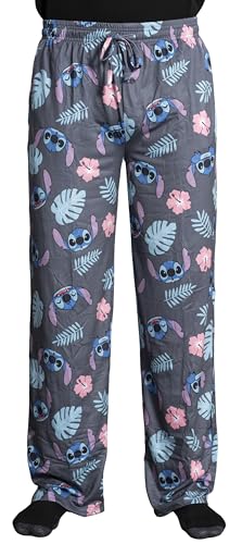 Mad Engine Stitch and Flowers Adult Unisex Christmas Lounge Pants Officially Licensed Sleepwear